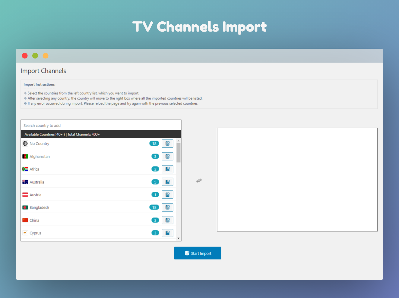 TV Channels Import
