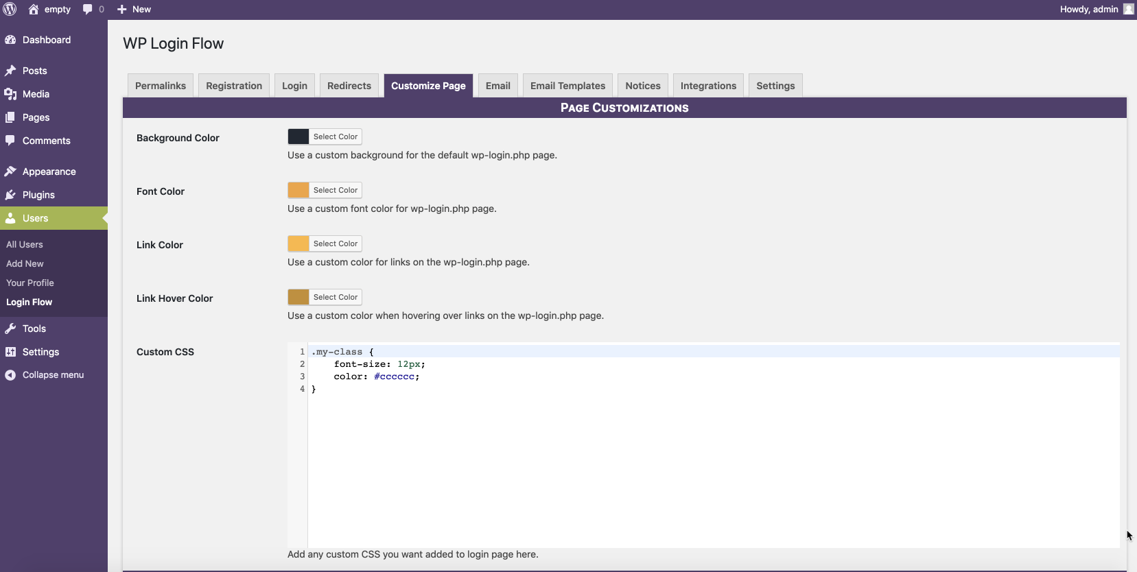 Notice Customizations (shown on wp-login page)