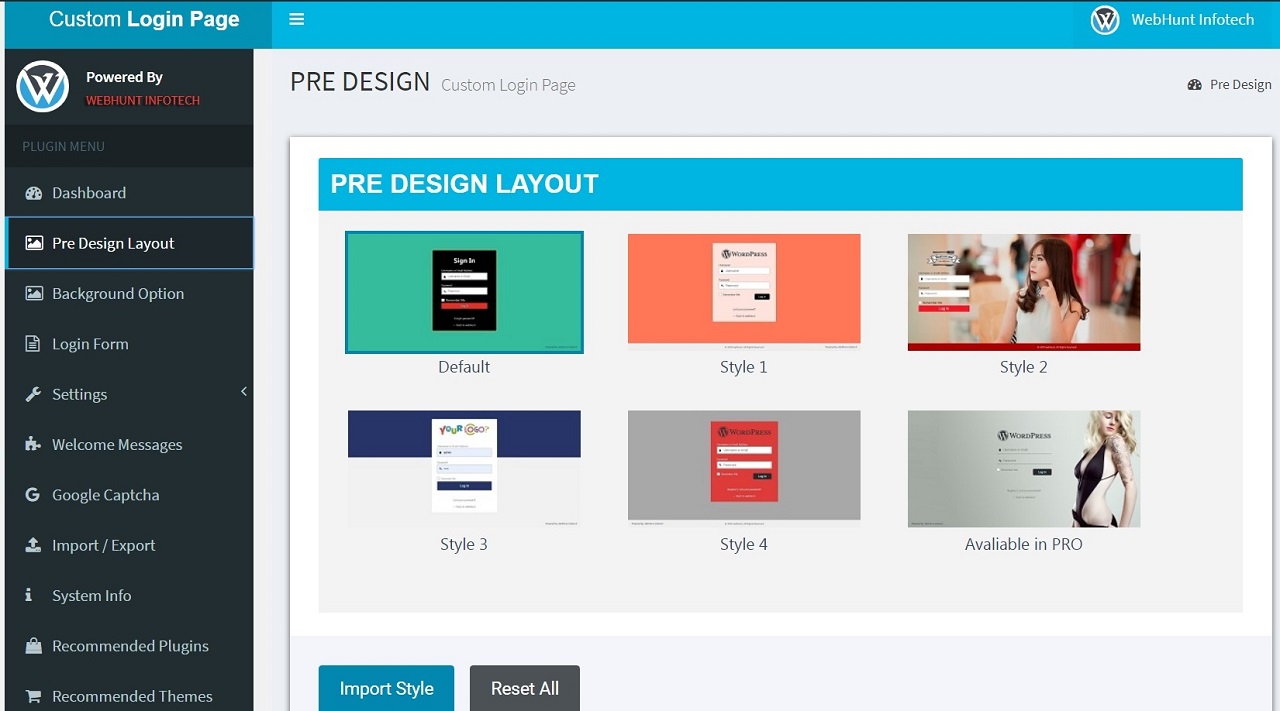 Pre Design Layout with Importer