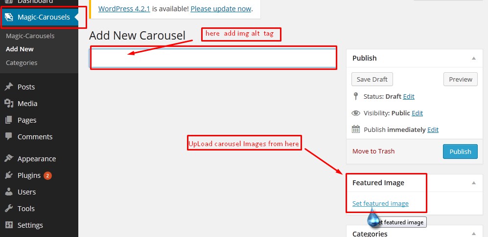 <strong>Carousel shortcode in your visual editor</strong>