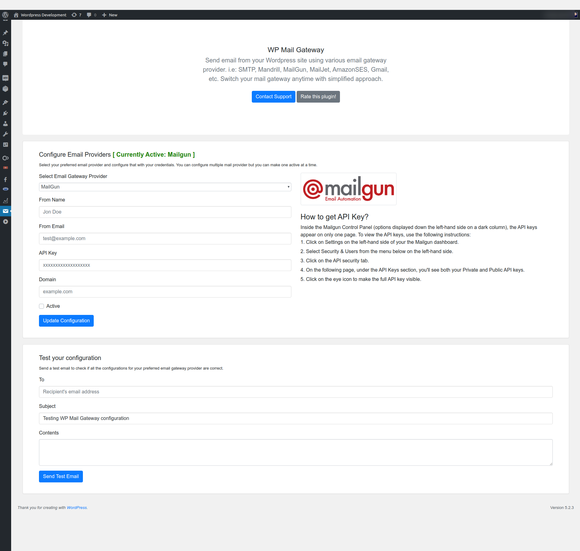 Configuration Page