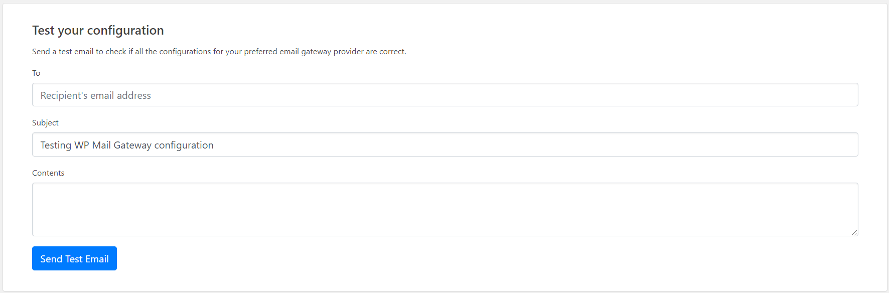 SMTP Configuration
