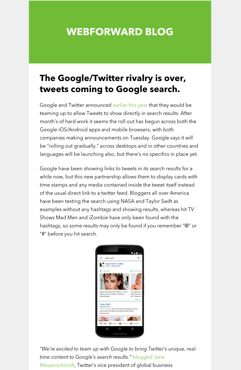 Example Email Newsletter