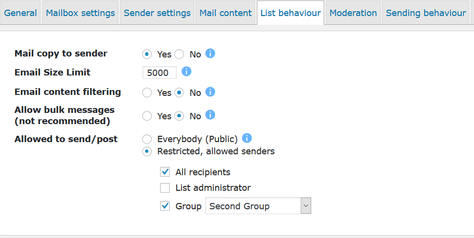 Manage your recipients (per list and/or via custom groups)