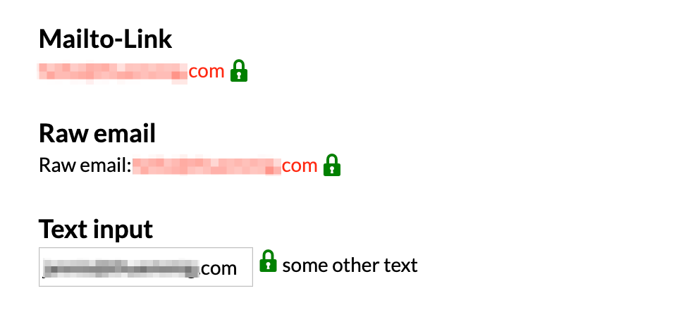 Encoded Emails with Link Icon on the Site