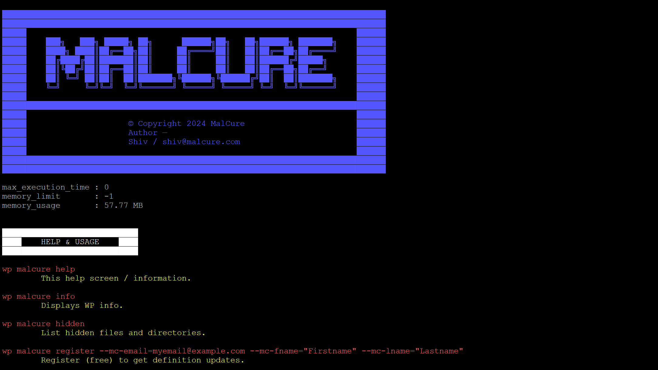 Malcure Scan Results in WP CLI.
