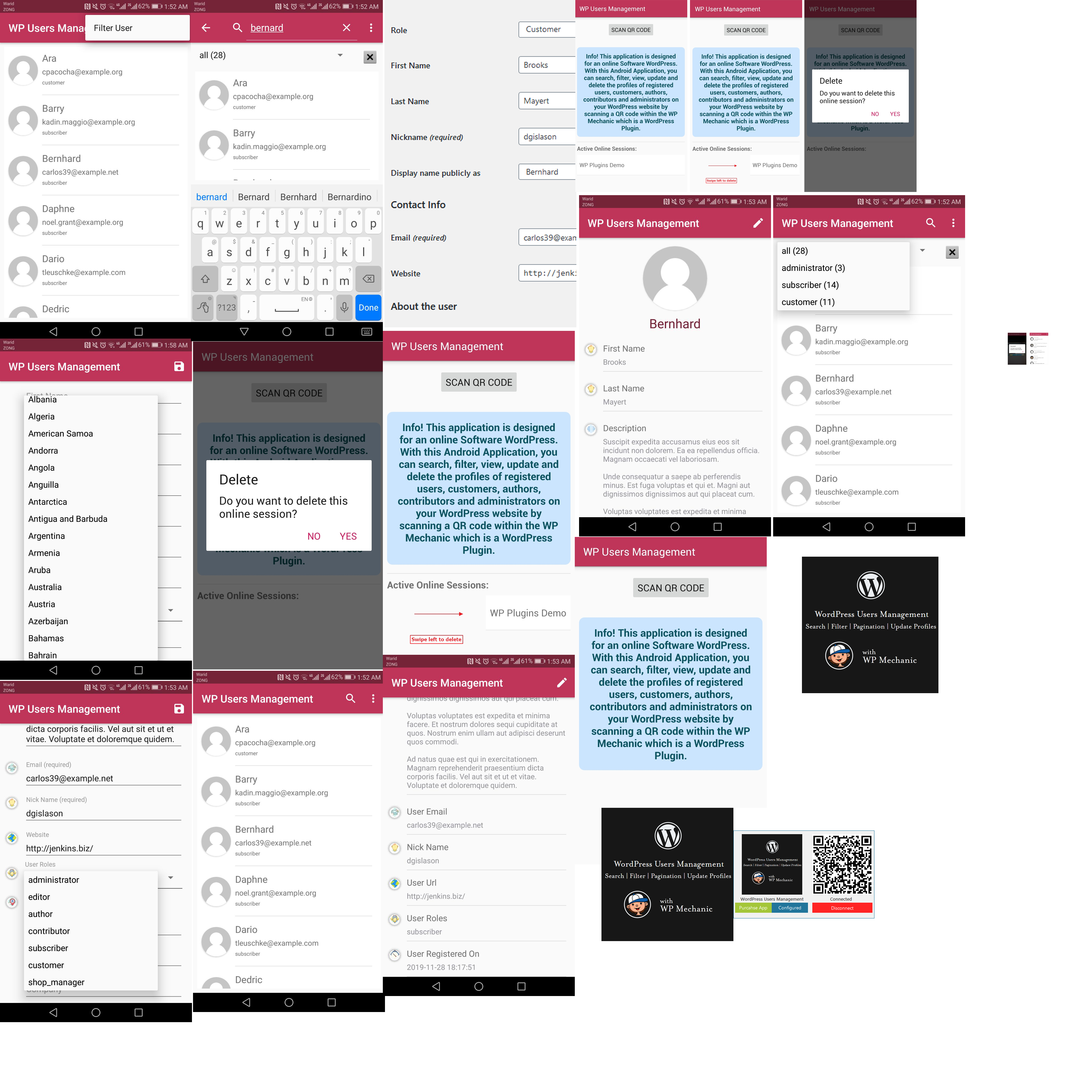 WordPress Users Management (Android Application)