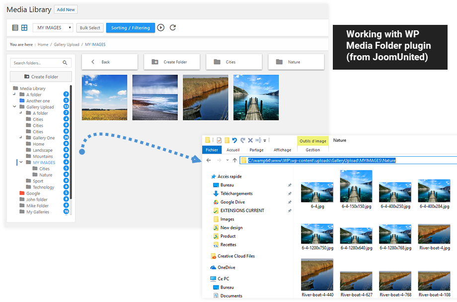 Transform WP Media Folder into server real media folder structure