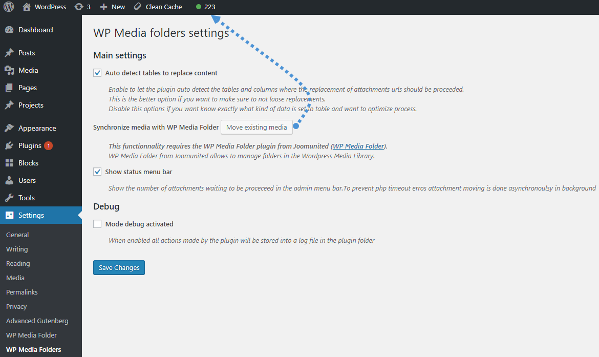 Start the WP Media Folder media import