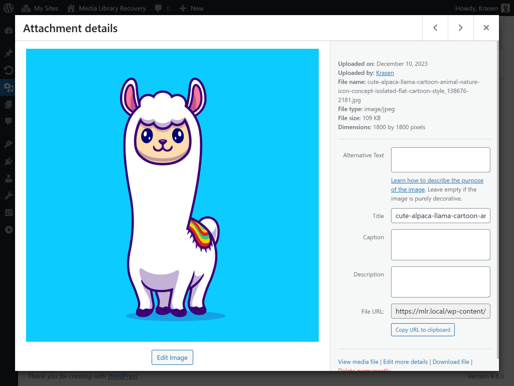 screenshot-5.(png) - Dashboard widget with WordPress recovery statistics