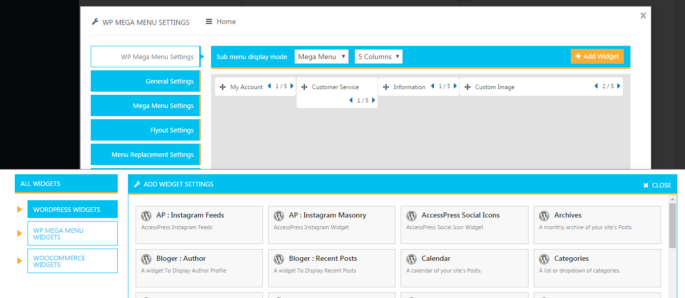 Frontend Horizontal Menu Demo