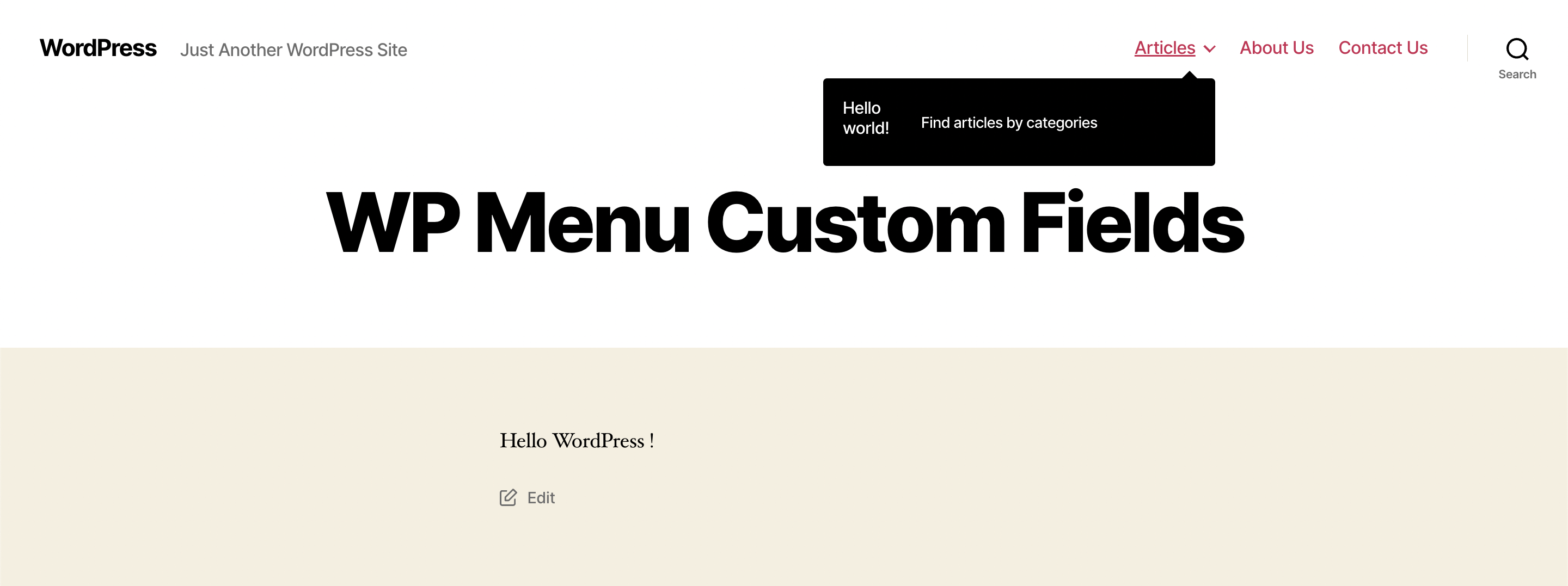 Custom image field added under Appearance -> Menus from WP-Media