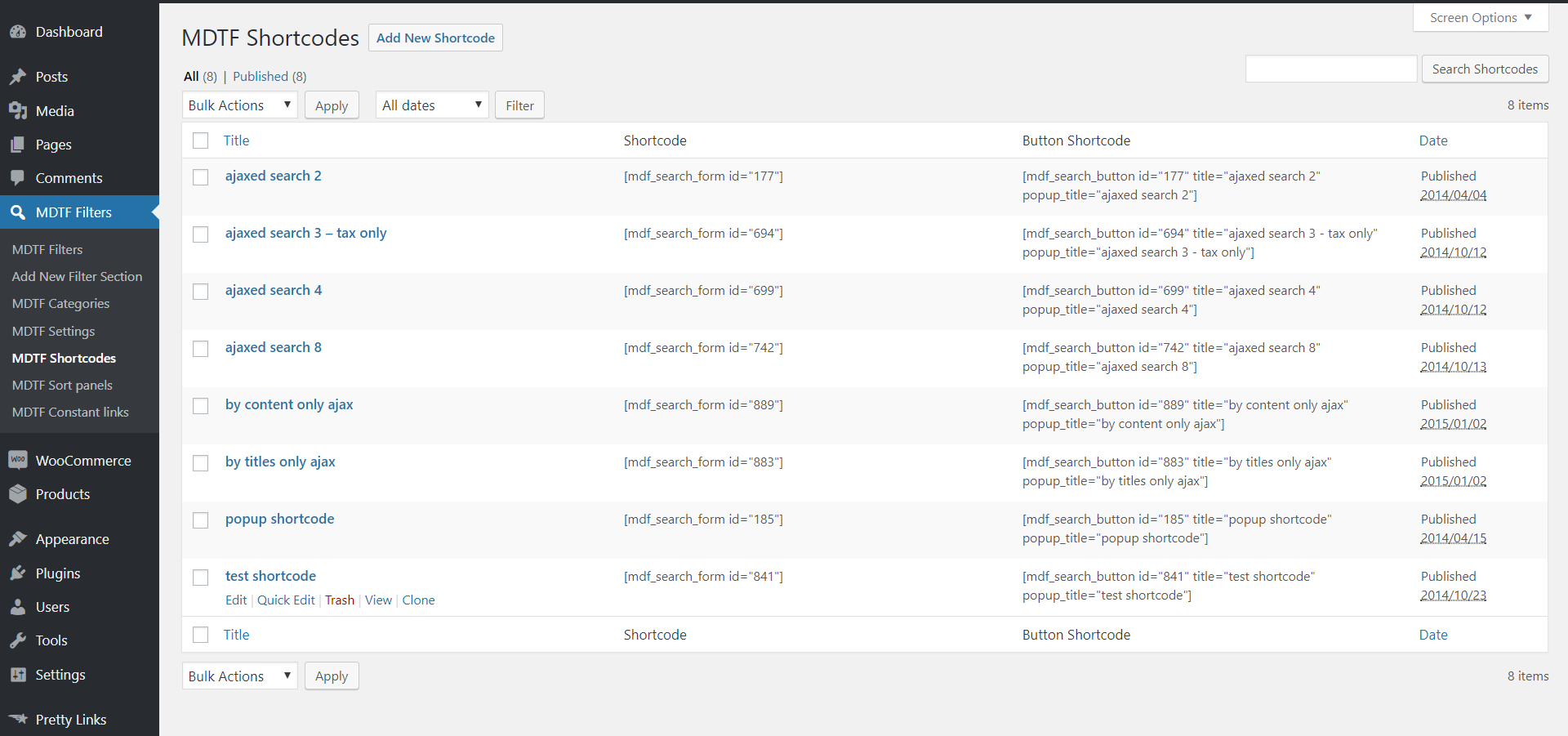 Settings - constant links