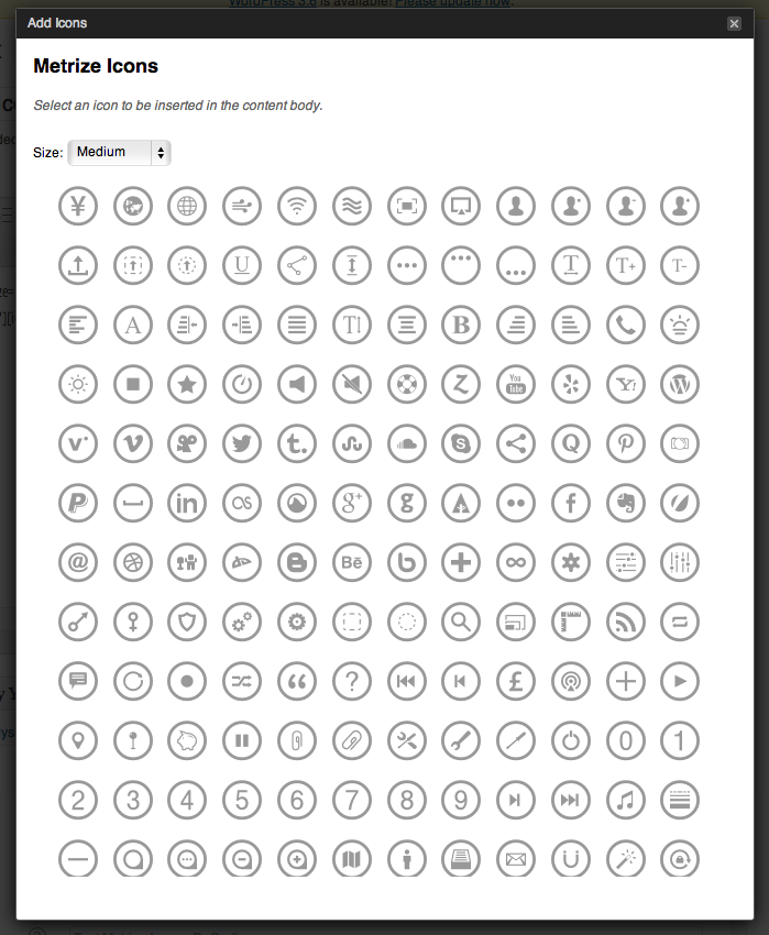 Select Icon Admin Screen