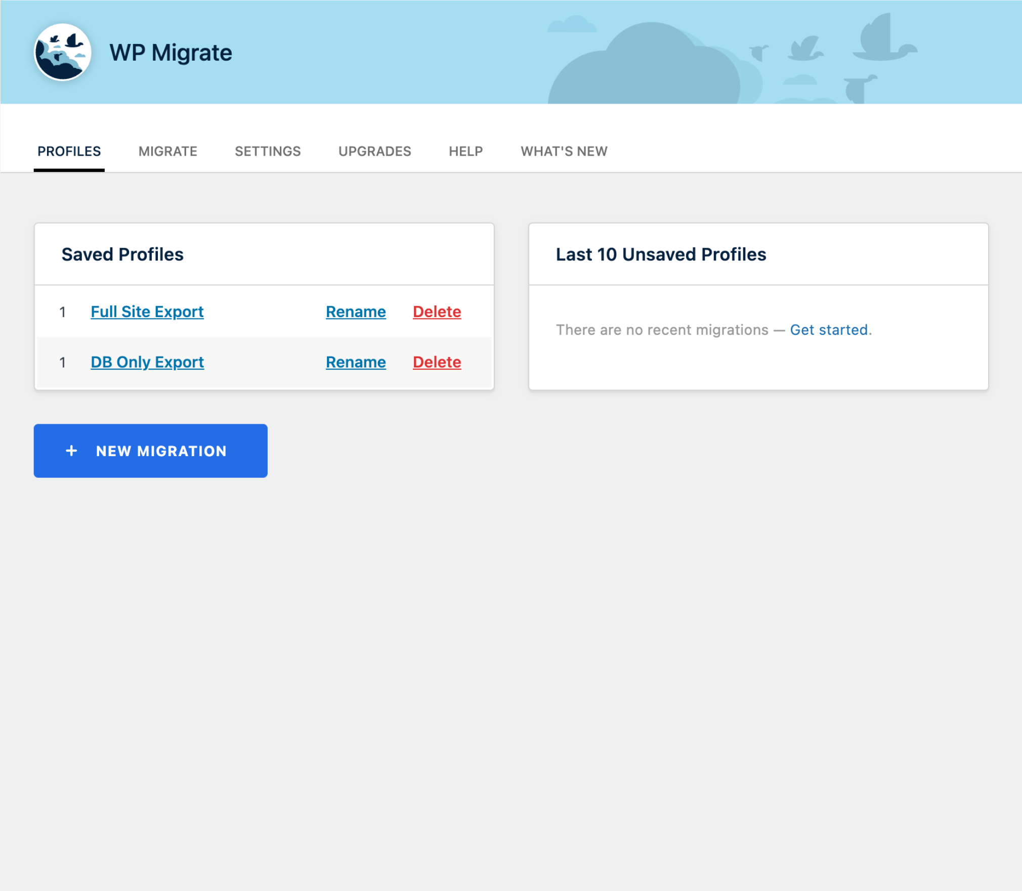 Migration profile
