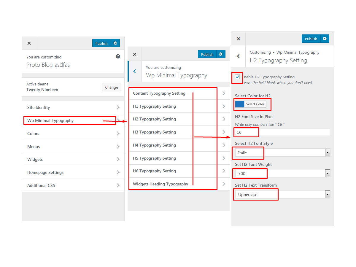 This is Wp Minimal Typography Customizer Admin Panel