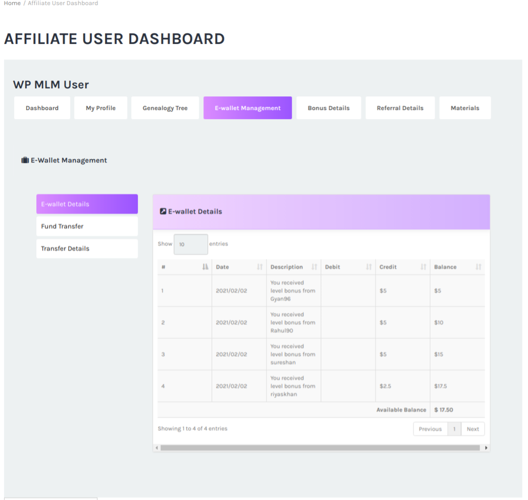 User Details