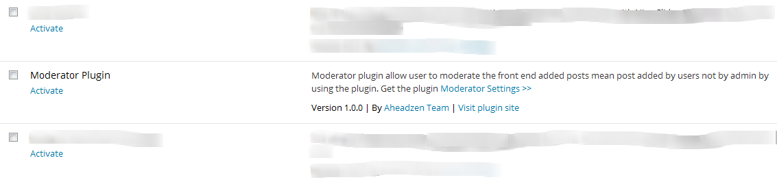 Plugin Activation