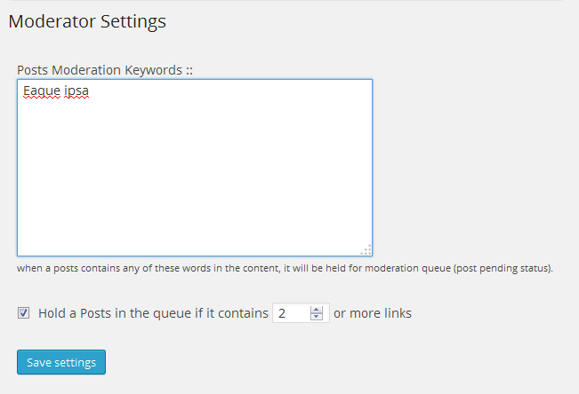 Plugin Settings
