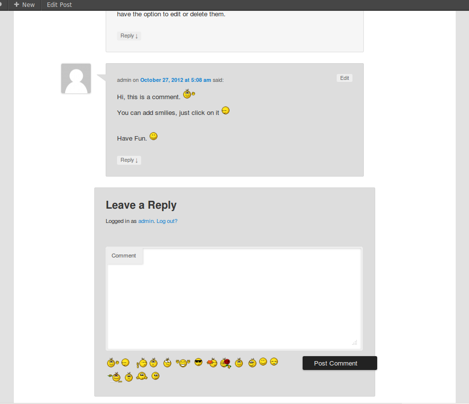 wp-Monalisa extends the comment form