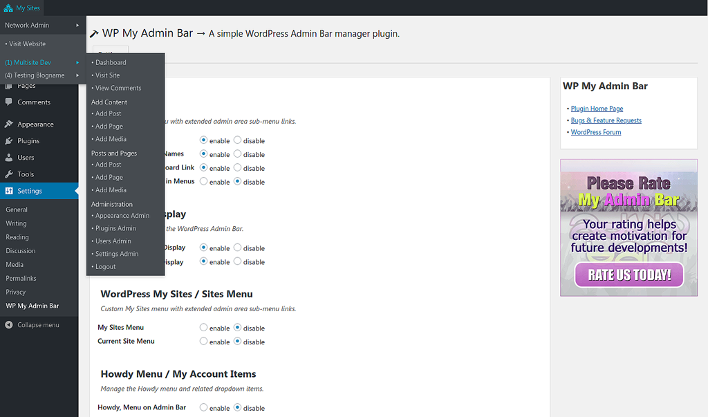 Website Admin & Website Admin Menu