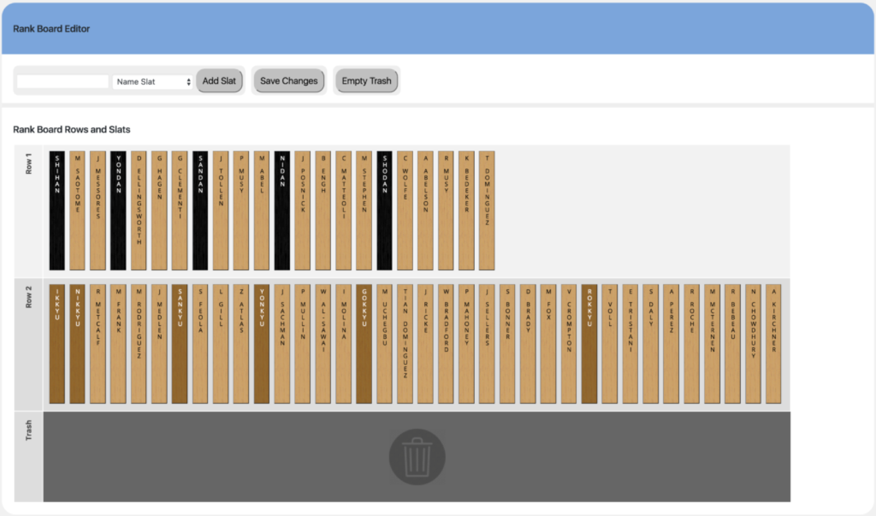 Rank Board “Drag-and-Drop” Editor.