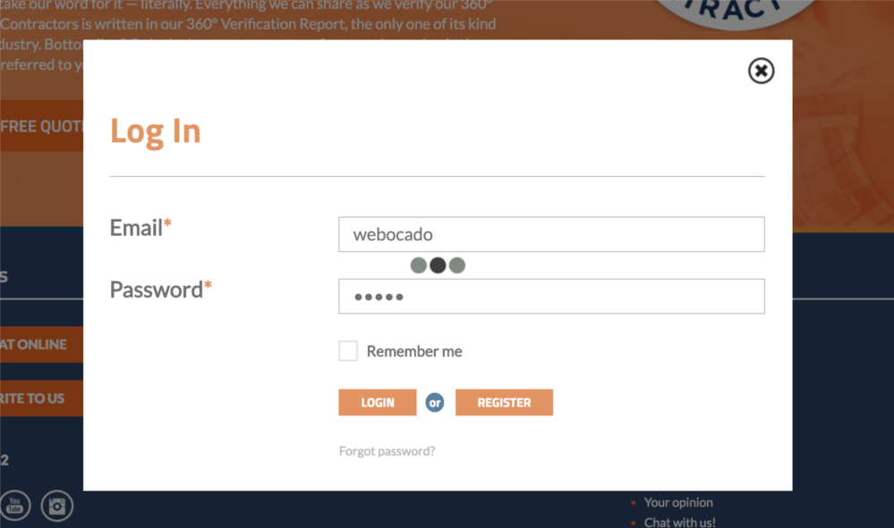 The ajax login process.