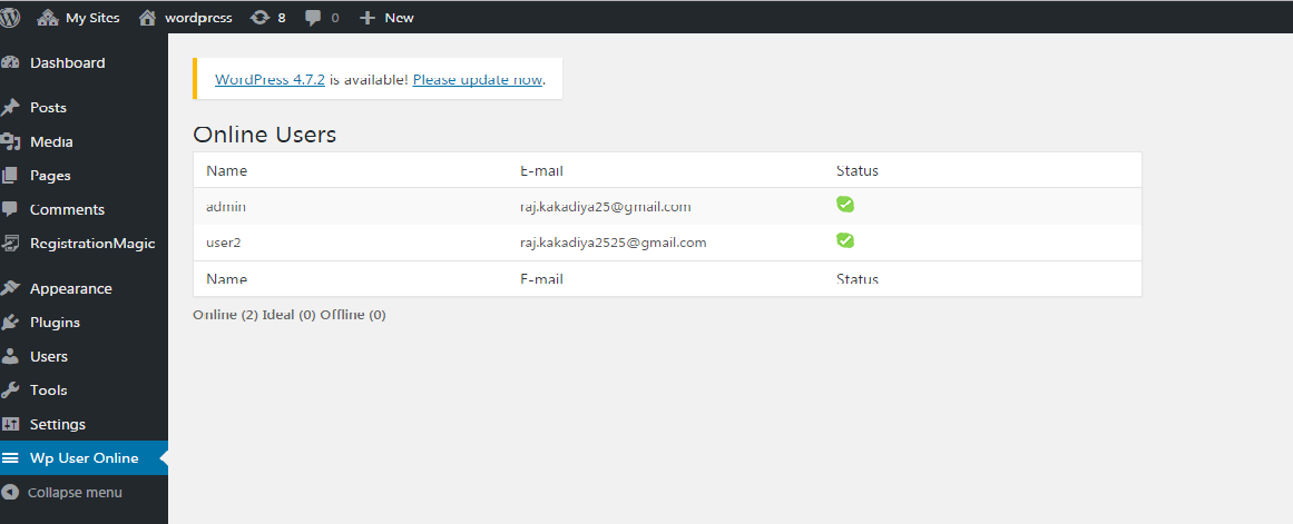 Display Online Users list