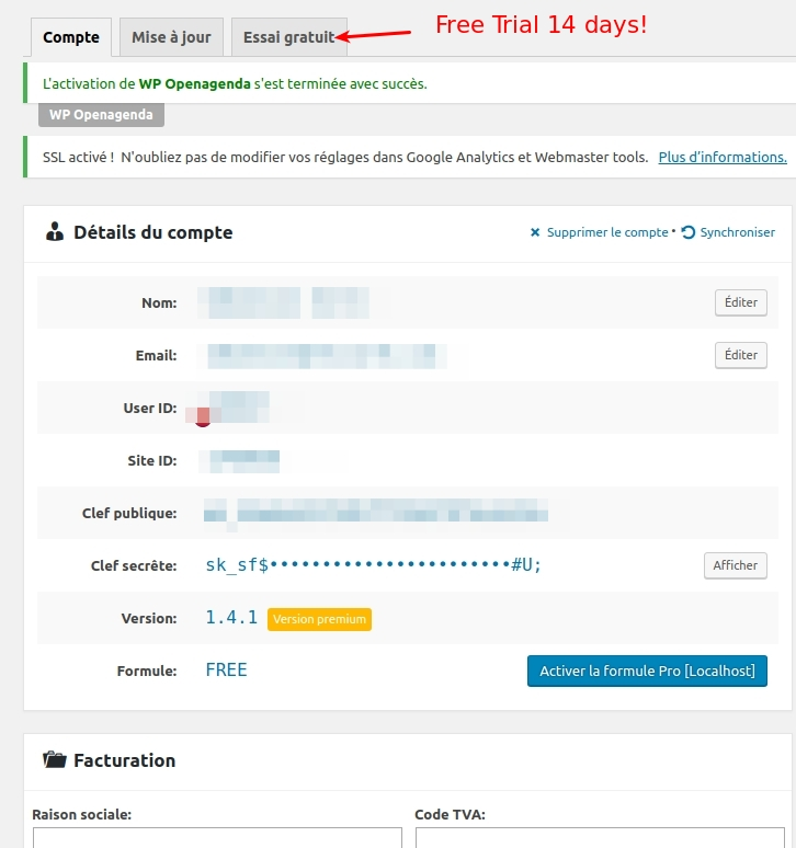 Customer account embed.