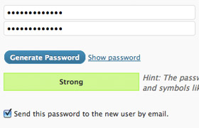 The "Generate Password" button just above the strength indicator in /wp-admin/user-new.php with the new 'Show password' link beside it