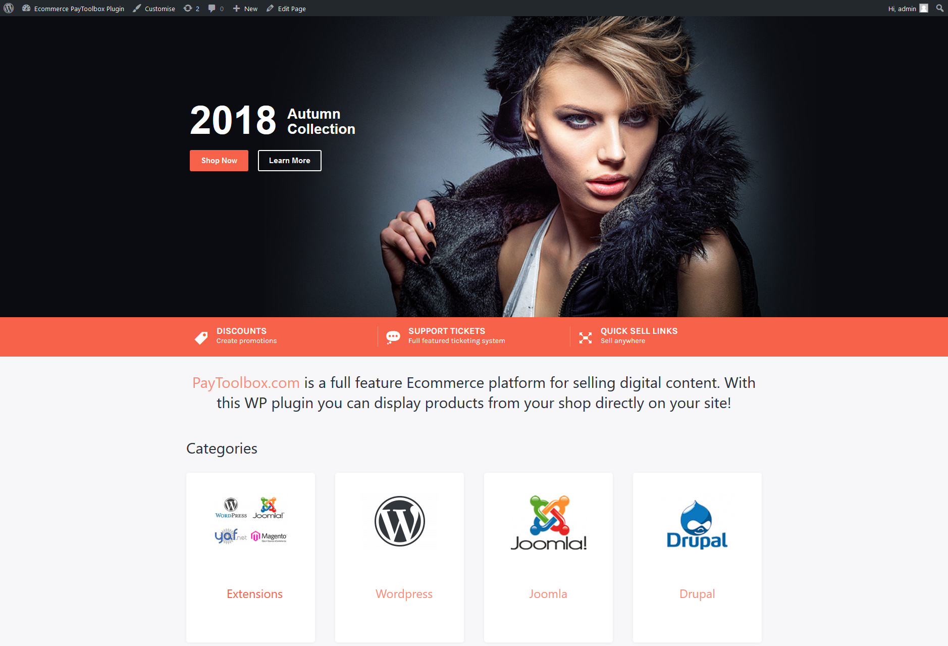 WP Paytoolbox categories.