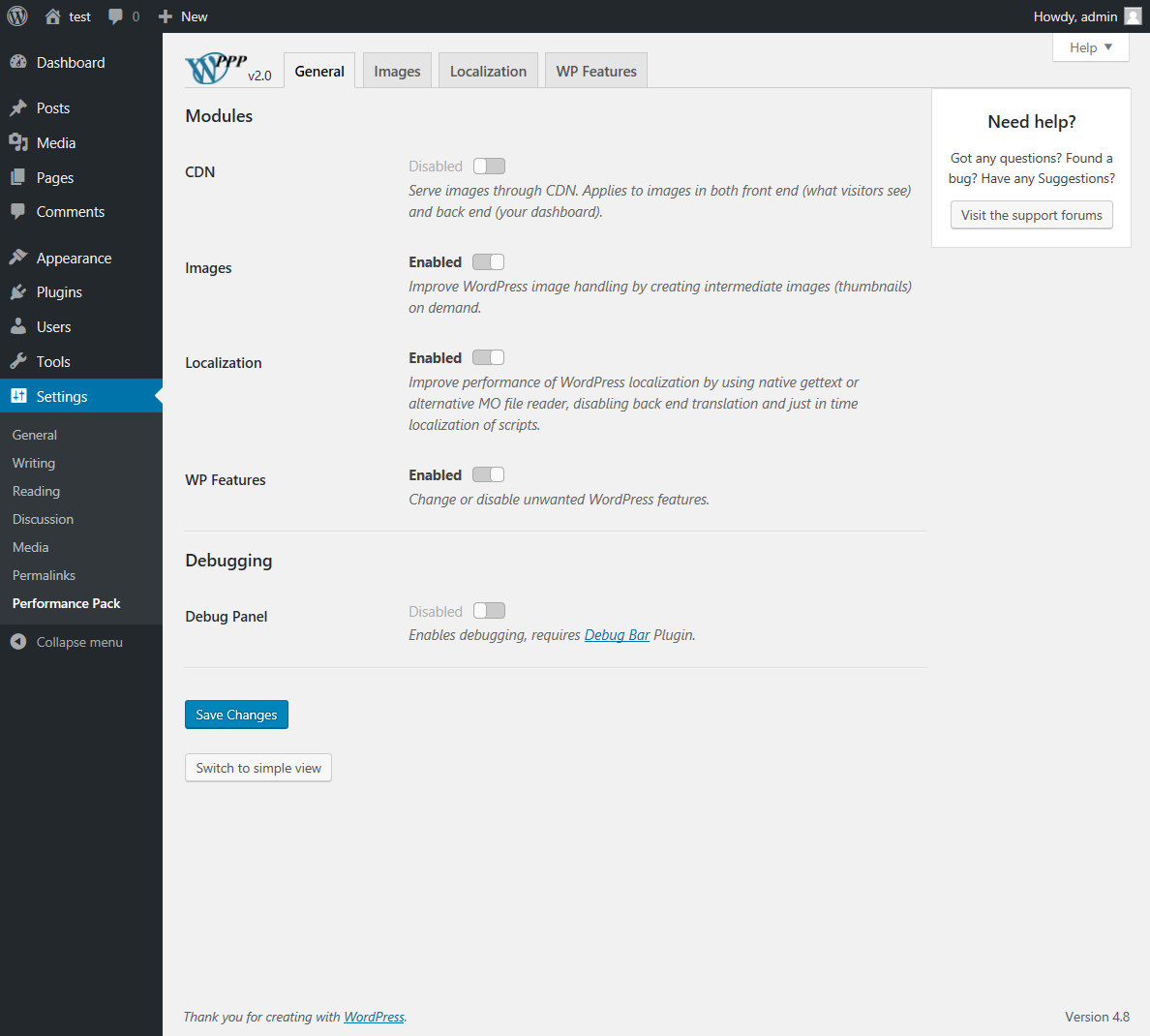 Enable only required modules. (v2.0)