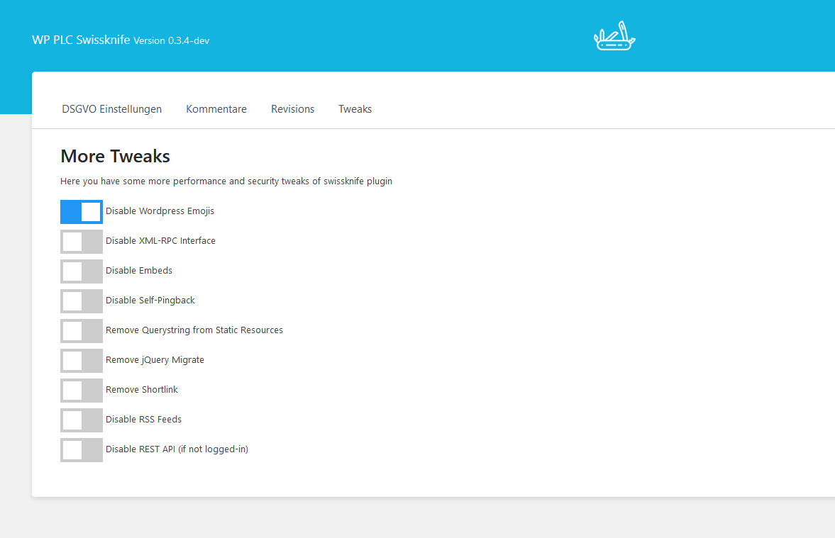 The new Settings Panel. Choose every single setting you want.