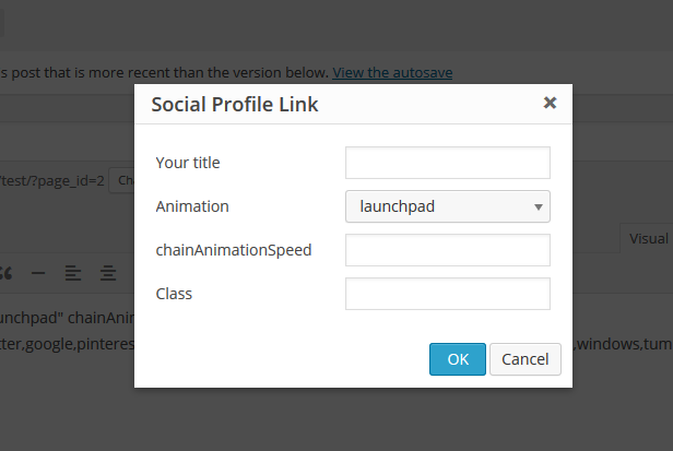 Shortcode Editor on post editor.