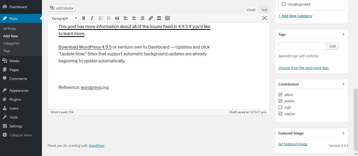 Add contributors to the post