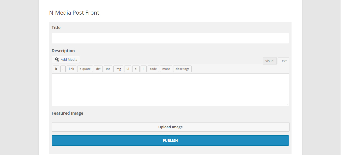 Front end Post From