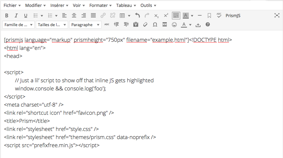 Output after saving the entered code.