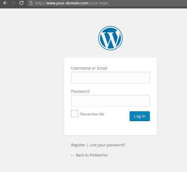 Custom url login