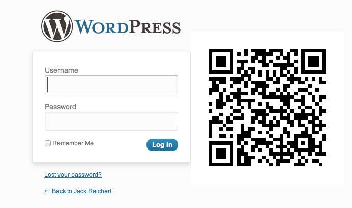 This is how your login page will look all pimped out with it's QR code.