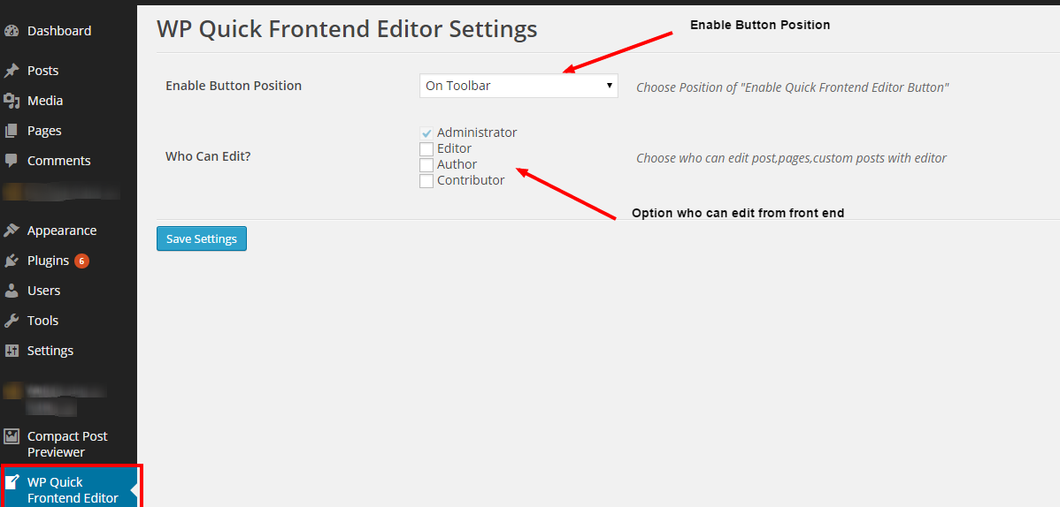 Enable WP Quick Editor by clicking on highlited button