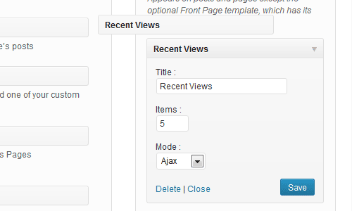 "Recent Views" Widget