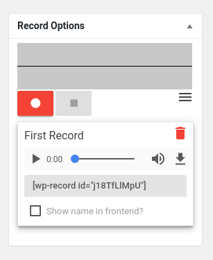 Record's component and list of records.