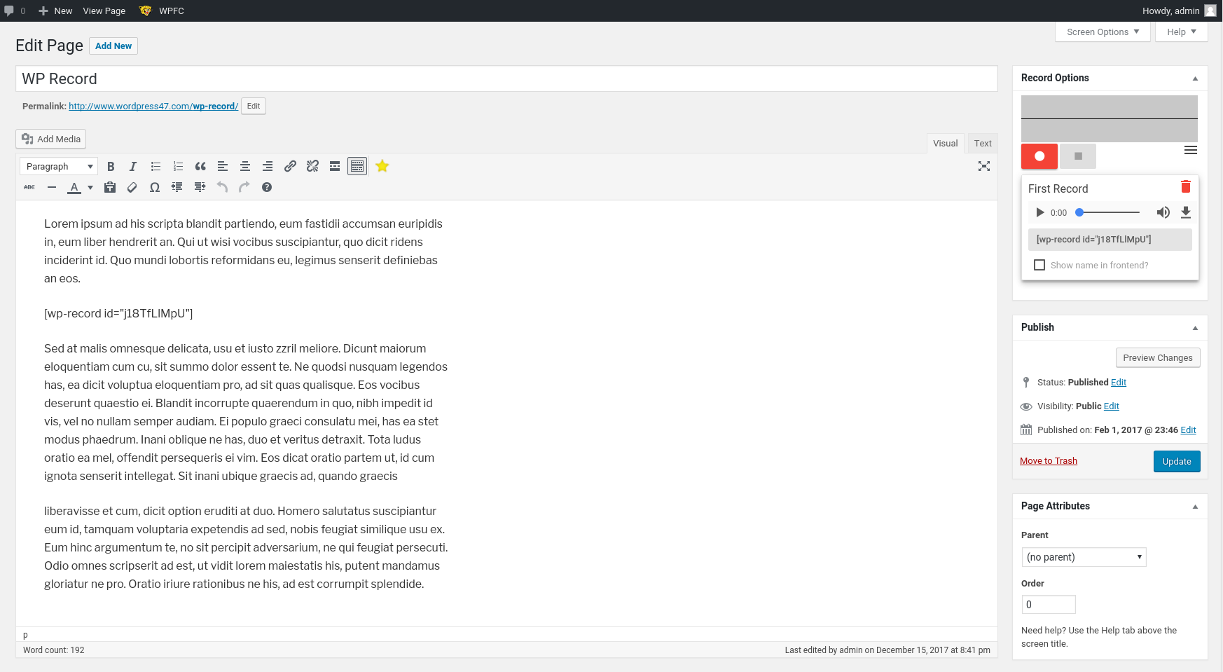 Integration with wordpress's editor sidebar.