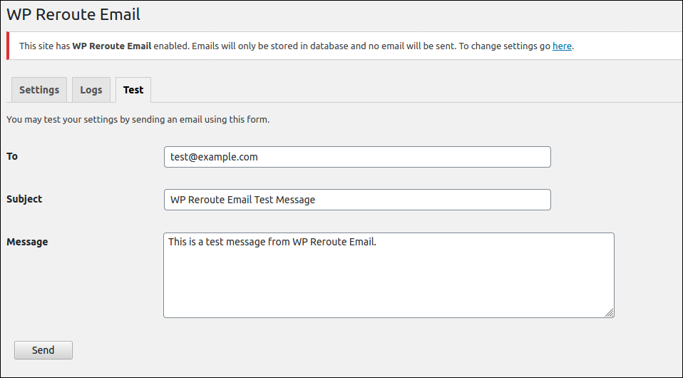 Email test form