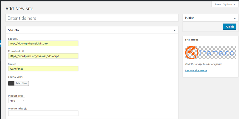WP Responsive Demo Switch Bar Backend Settings.