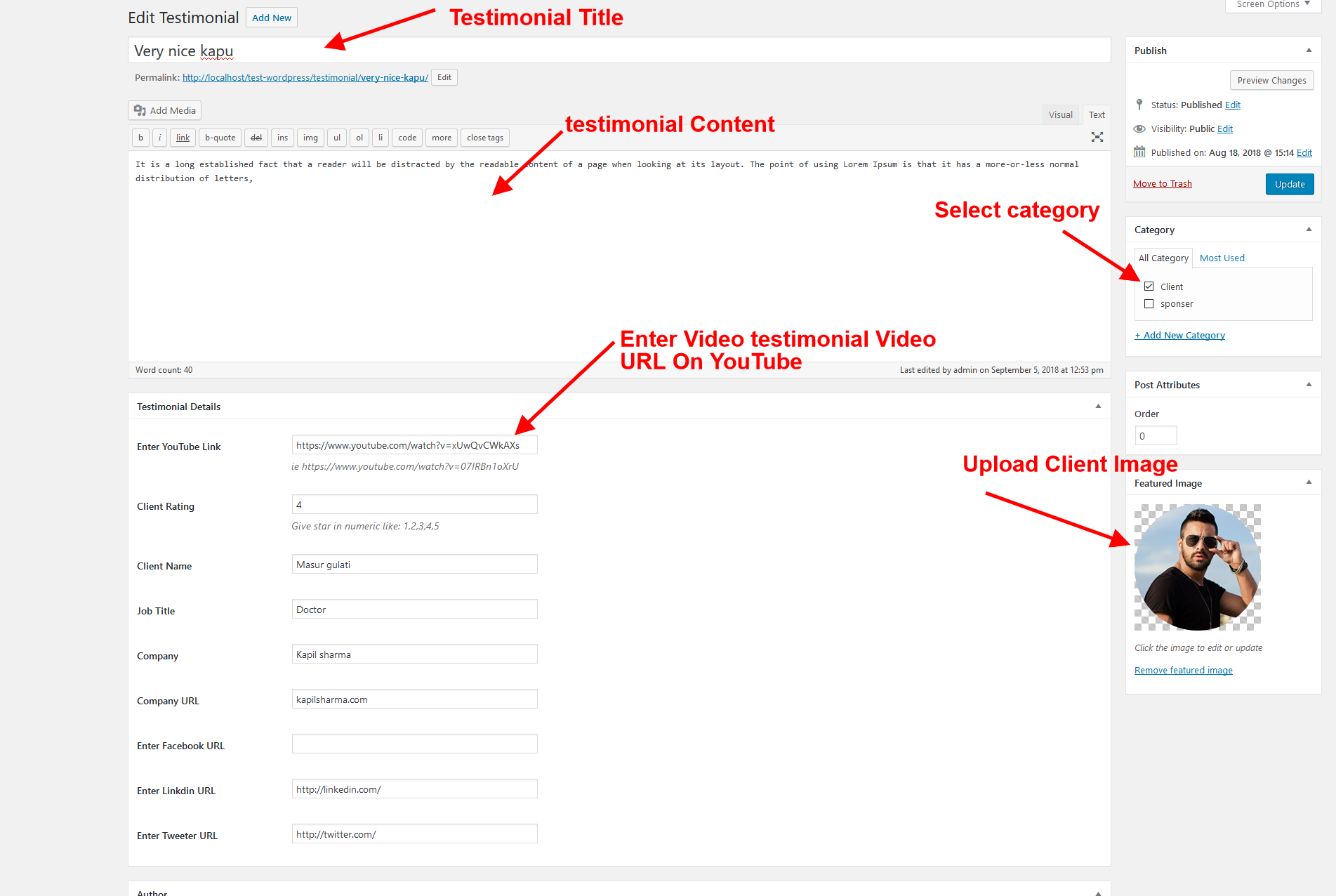 How to Add Testimonial.