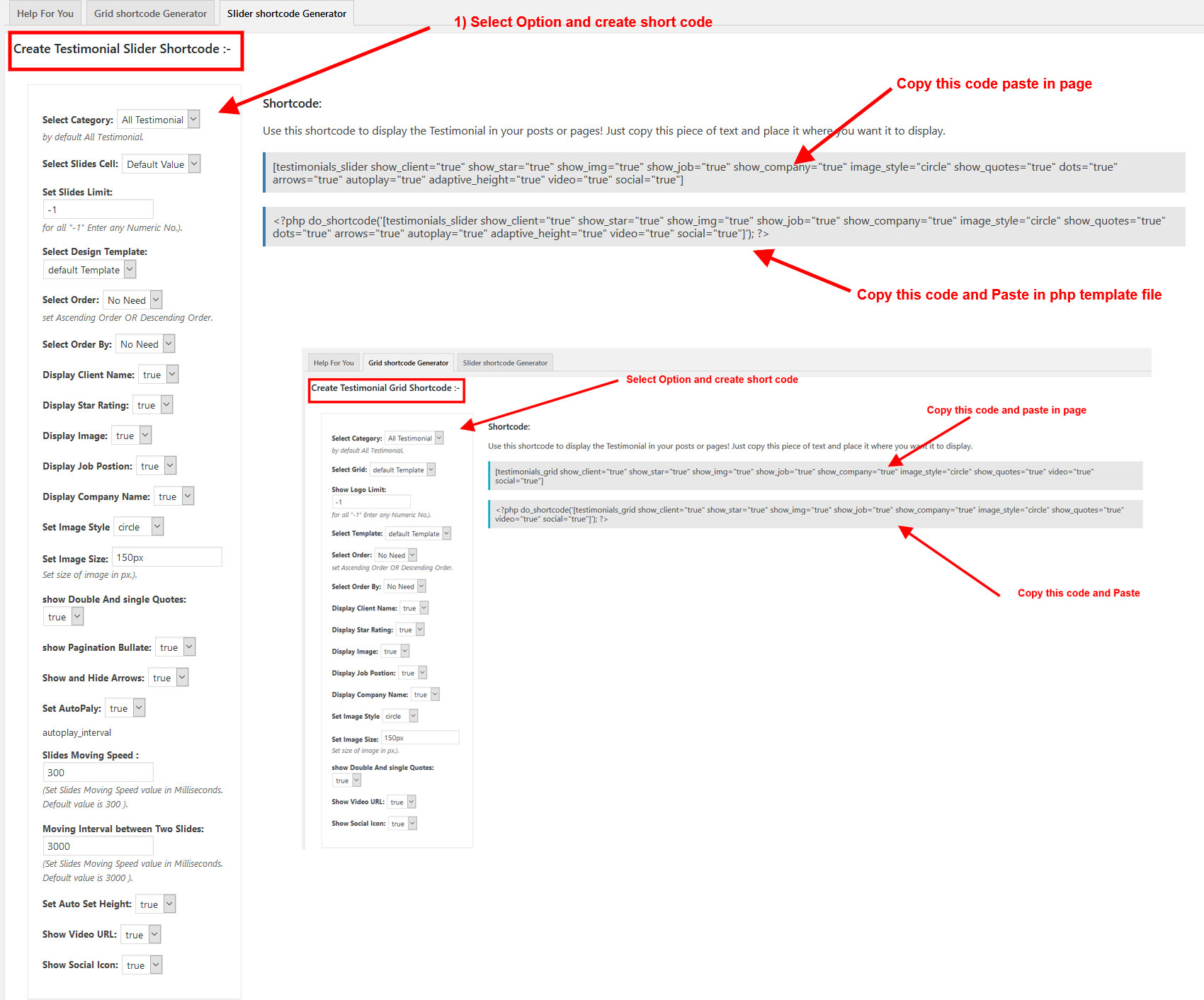 How to generate shortcode and how to use widget.