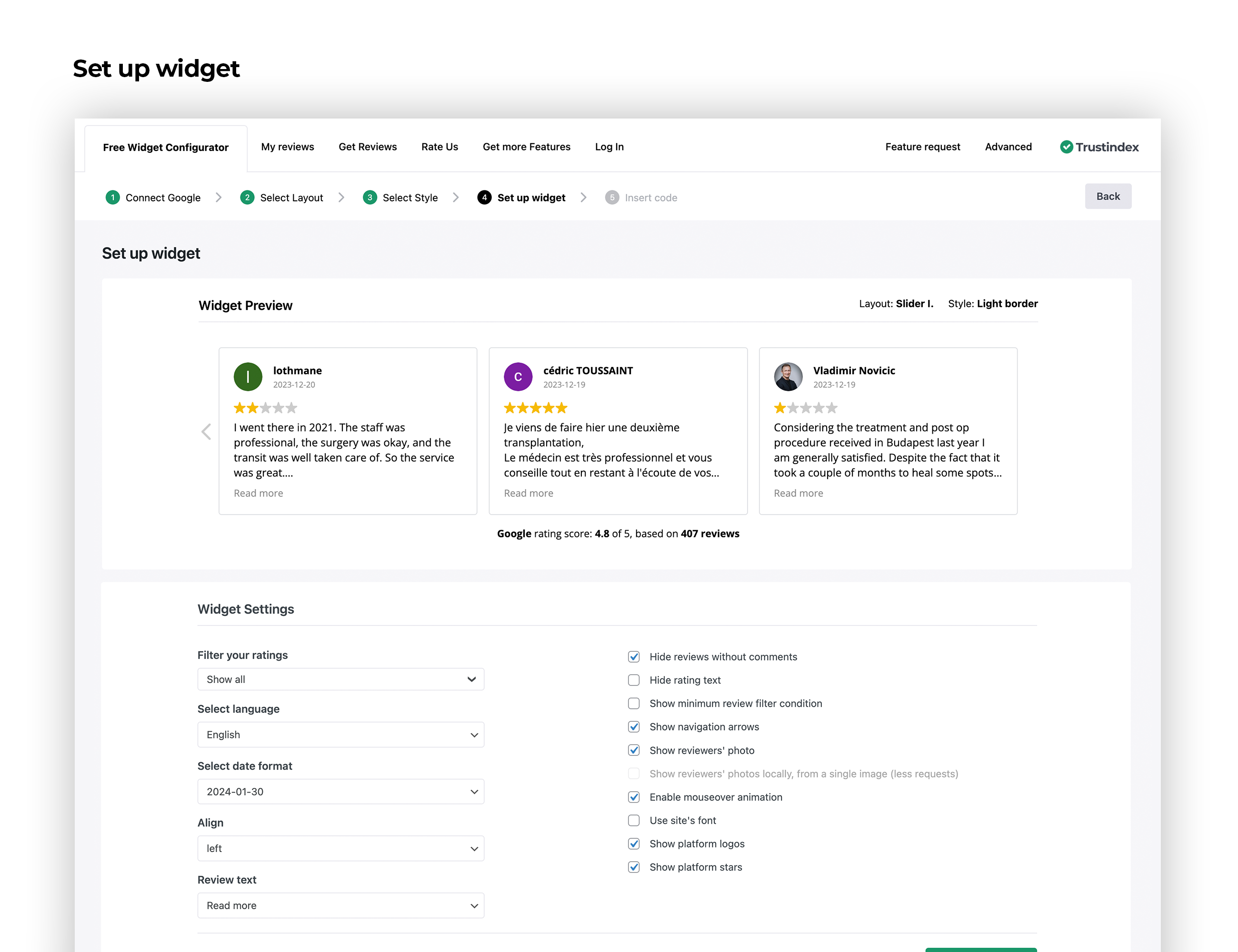 Sample widget - Grid (light background)