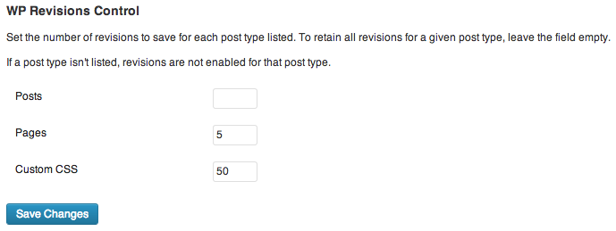The plugin's settings section, found under **Settings > Writing**.
