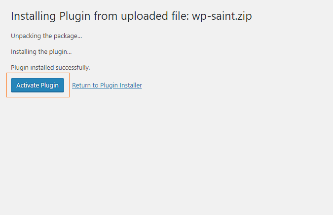 Activate WP Saint upon installation